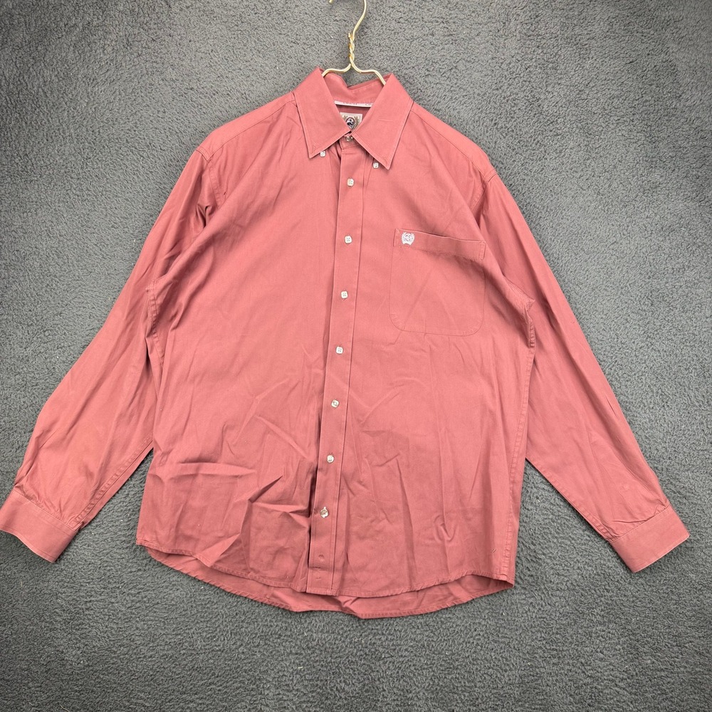Cinch Mens Long Sleeve Button Down Western Shirt‎ Terracotta Red Size Small